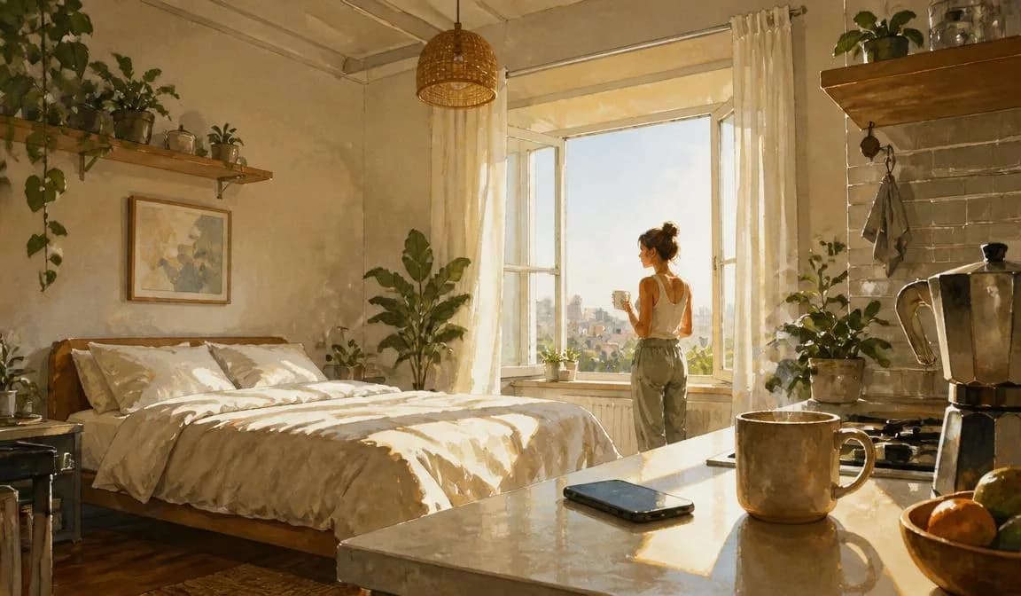 Morning Routine space, painted by Sona